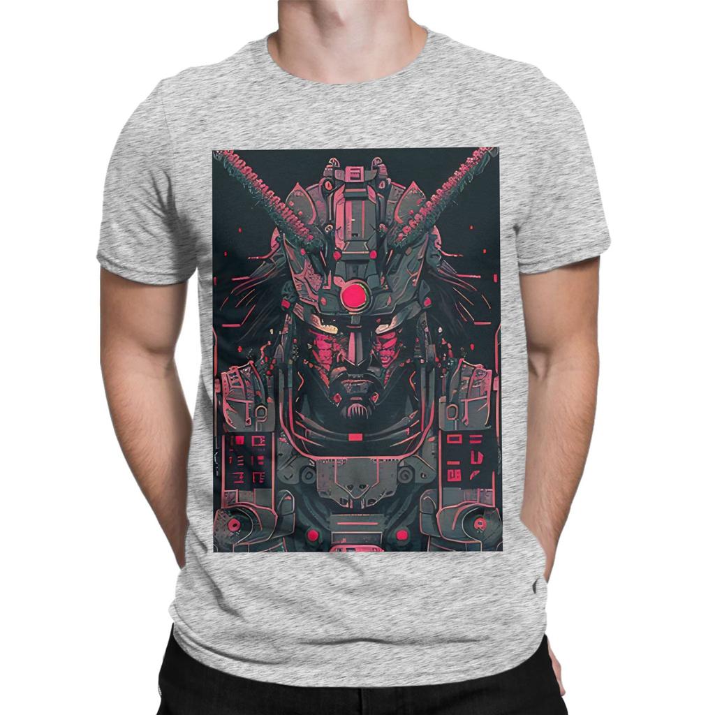 Cyber Samurai Punk Black Poster Novelty 100 Cotton TShirt Cyber Samurai Punk Tees Tops For Unisex