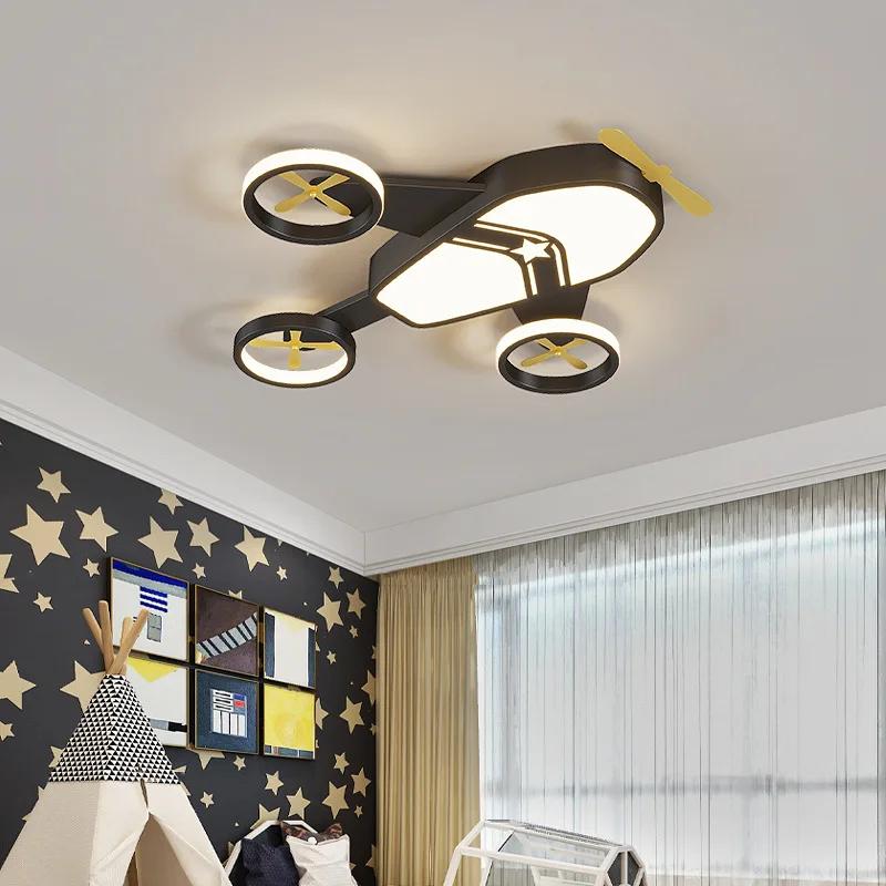 Creative Led airplane ceiling light for children room dimmable cartoon light eye care Boys Nursery baby room decoration light