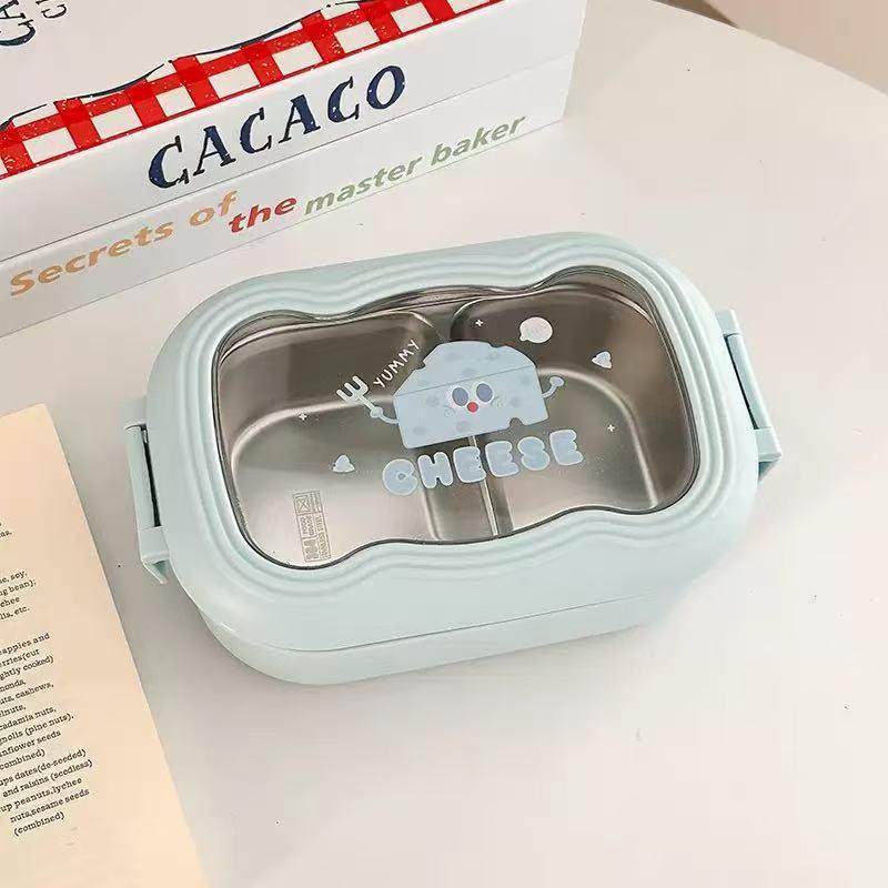 Cute Portable Insulated Cheese Bento Box with Buckle - Student Lunch & Takeaway Keeper