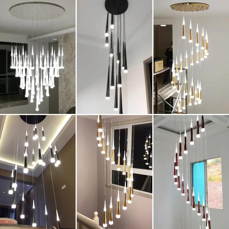 Nordic Led Pendant Lamp Long Downlight Kitchen Restaurant Bar Chandelier Decorative Chandelier Bedside Chandelier Ceiling Lights