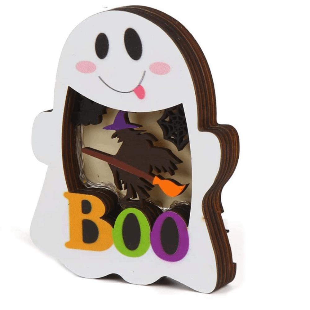 New Cute Halloween Pumpkin Lights Special Interesting Wooden Pumpkin Lantern Glowing Pumpkin Ghost Lights Party Ornaments