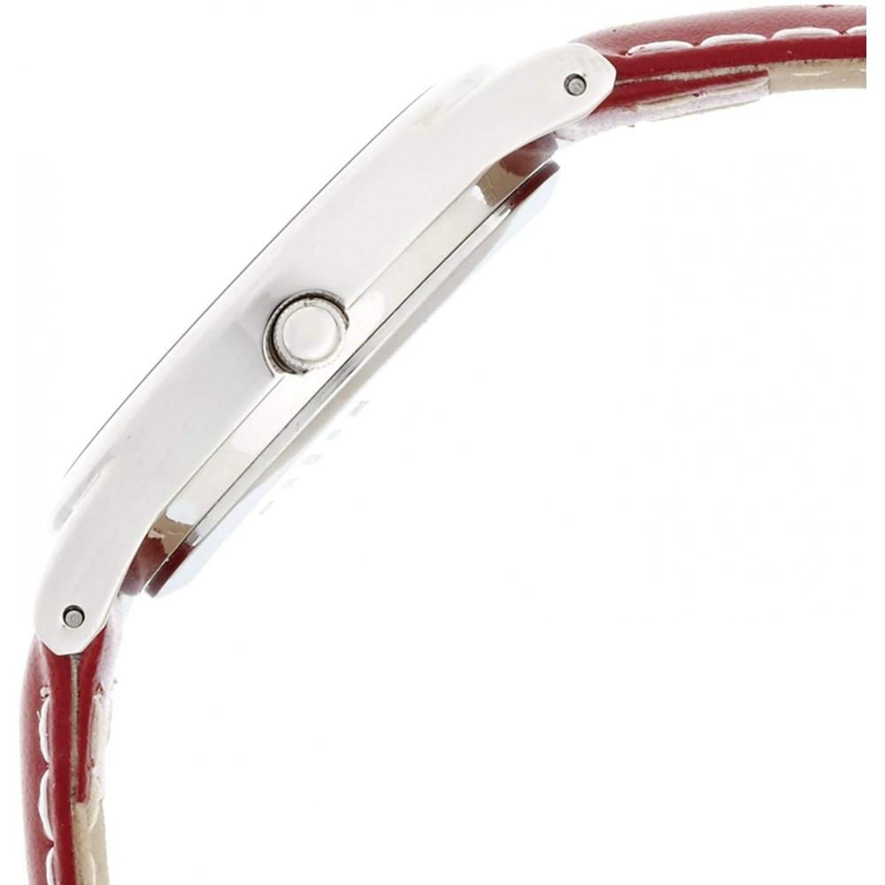 [Citizen Q&Q] Analog Snoopy vattentät läderrem AA95-9852 Röd dam