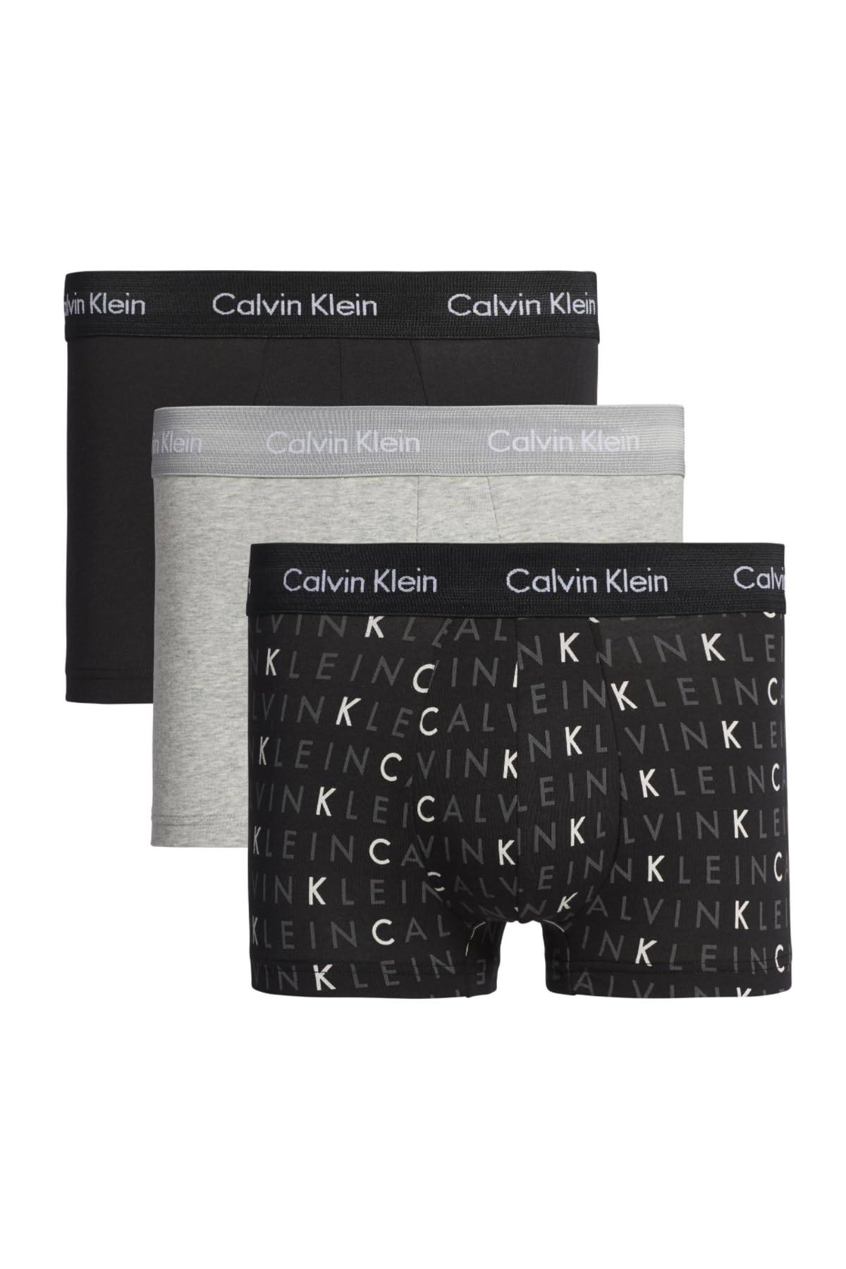 

Calvin Klein Short Leg Boxer Briefs Cotton Stretch Low Rise Trunks Men s 3-pack [NB2614-001] (Size L, Color BLK/GREY H./SUB.LO) [Item]
