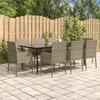 VidaXL 9-piece Garden Dining Set and Cushions Black and Grey 3185153