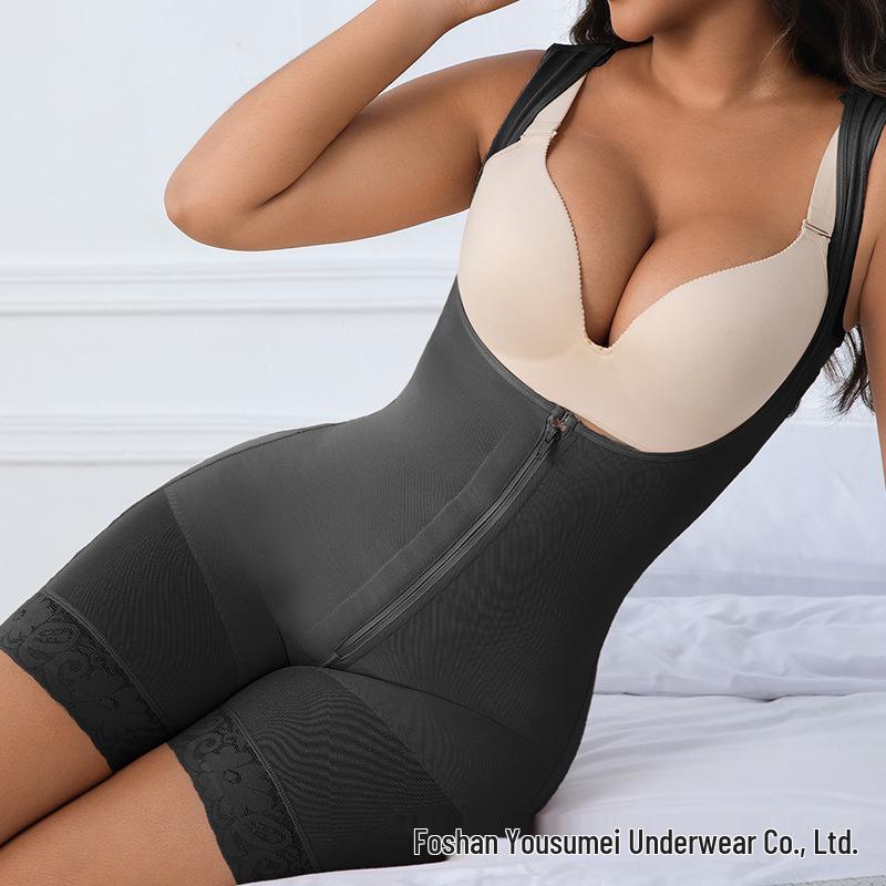 Plus Size Tummy Control Push-Up One-Piece Bodysuit with Waist Cincher & Hip Lift