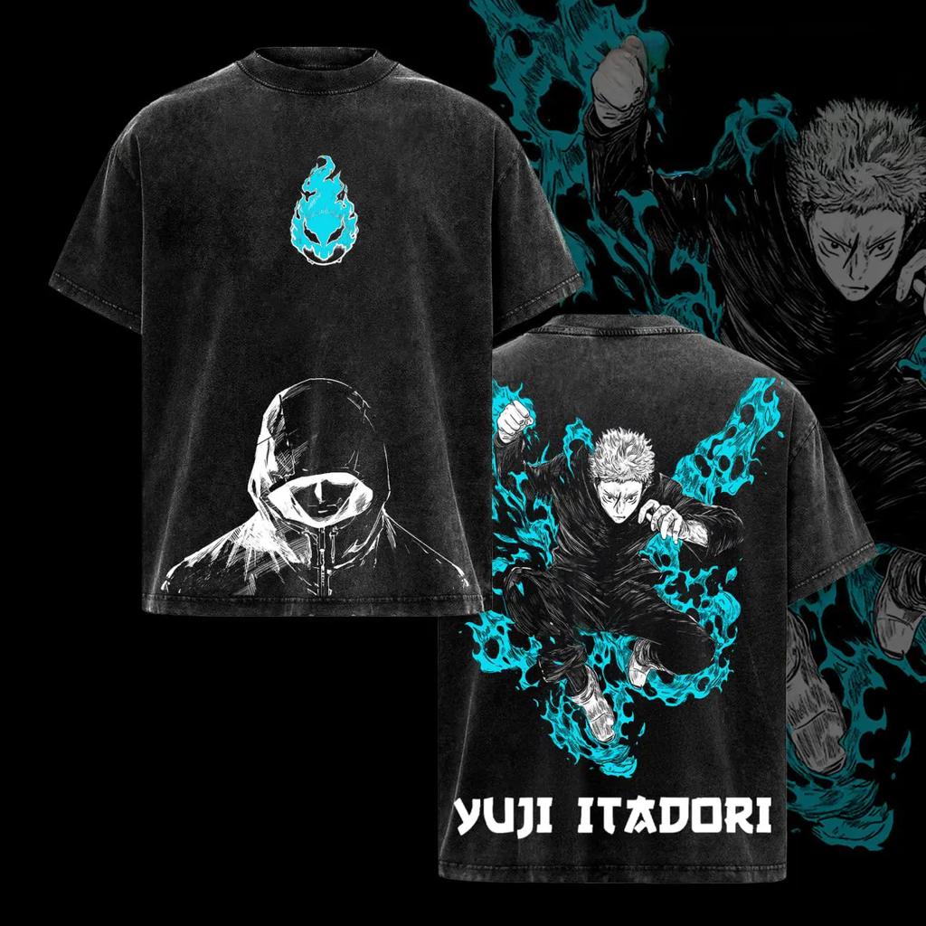 T-shirt Uomo Donna Anime Jujutsu Kaisen Zenin Maki Stampa Grafica Cotone Lavato Vintage Estate Nuova Maglietta Streetwear Y2K Harajuku Moda Top Oversize