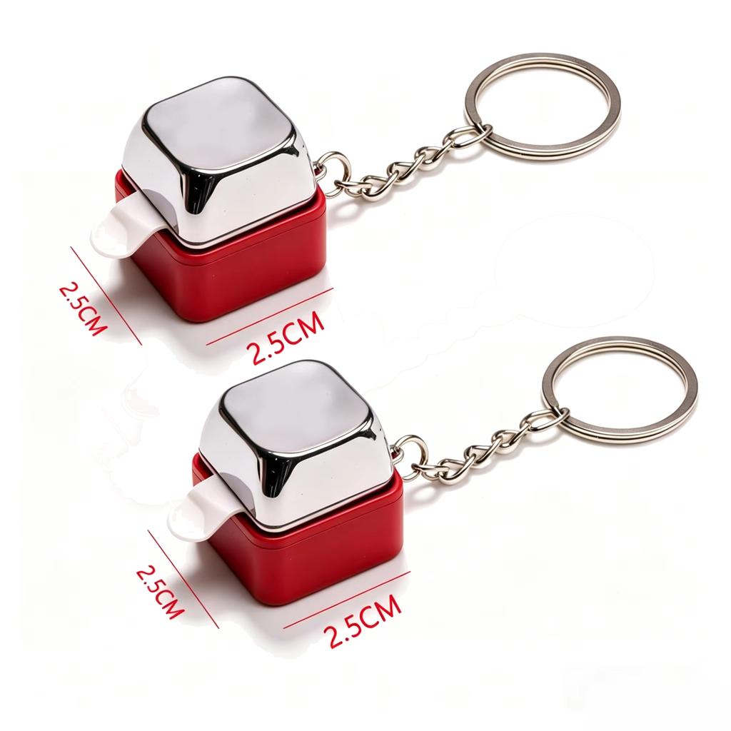 Ftcy 2Pcs Electric Shock Keyboard Keychain Prank Keyboard Button Keychain Mini Click Fidget Toy Pendant Backpack Charm