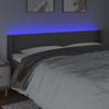 vidaXL LED Kopfteil Grau 183x16x78/88 cm Kunstleder