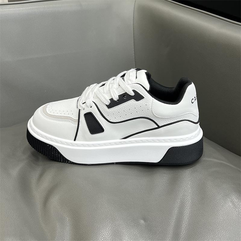 Board Shoes Spring New Leather Breathable Platform Sports Casual Shoes Cs