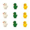 9 Stück Mini-Enten MOC Baustein Set DIY Montage Spielzeug Spielsets Weiß Gelb Grün 3 Farben Verschiedene Tier Szenen Dekorationen