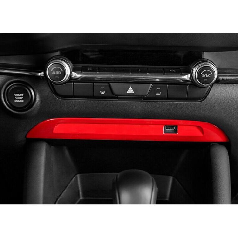 For Mazda 3 Axela 2019-2024 Bright Red Center Console USB Socket Panel Trim 1PCS