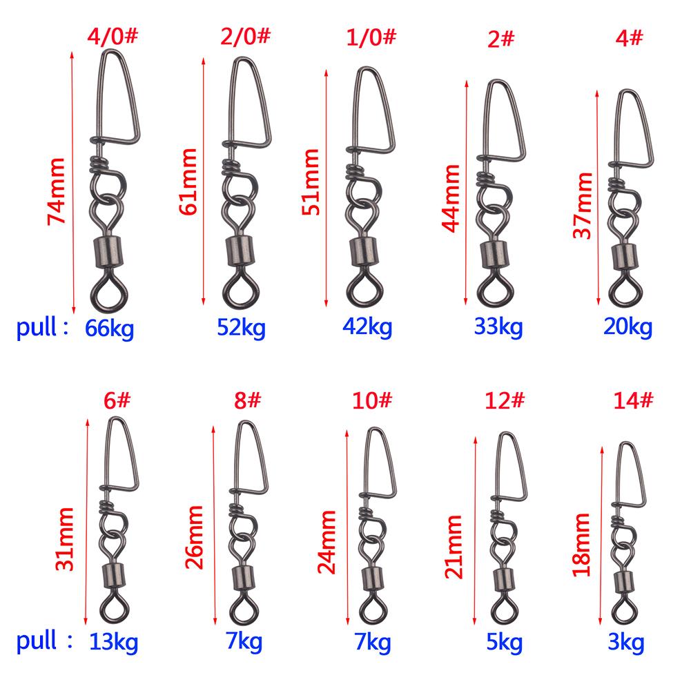 Fishing Swivels Ball Bearing 30 Pack Snap Coastlock