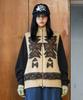 GLACK Gnt065 Ugly Navajo Zip-Up Knit Vest (Beige)