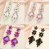 Modern Geometric Alloy Drop Earrings With Sparkling Crystals For Women Fashion Jewelry