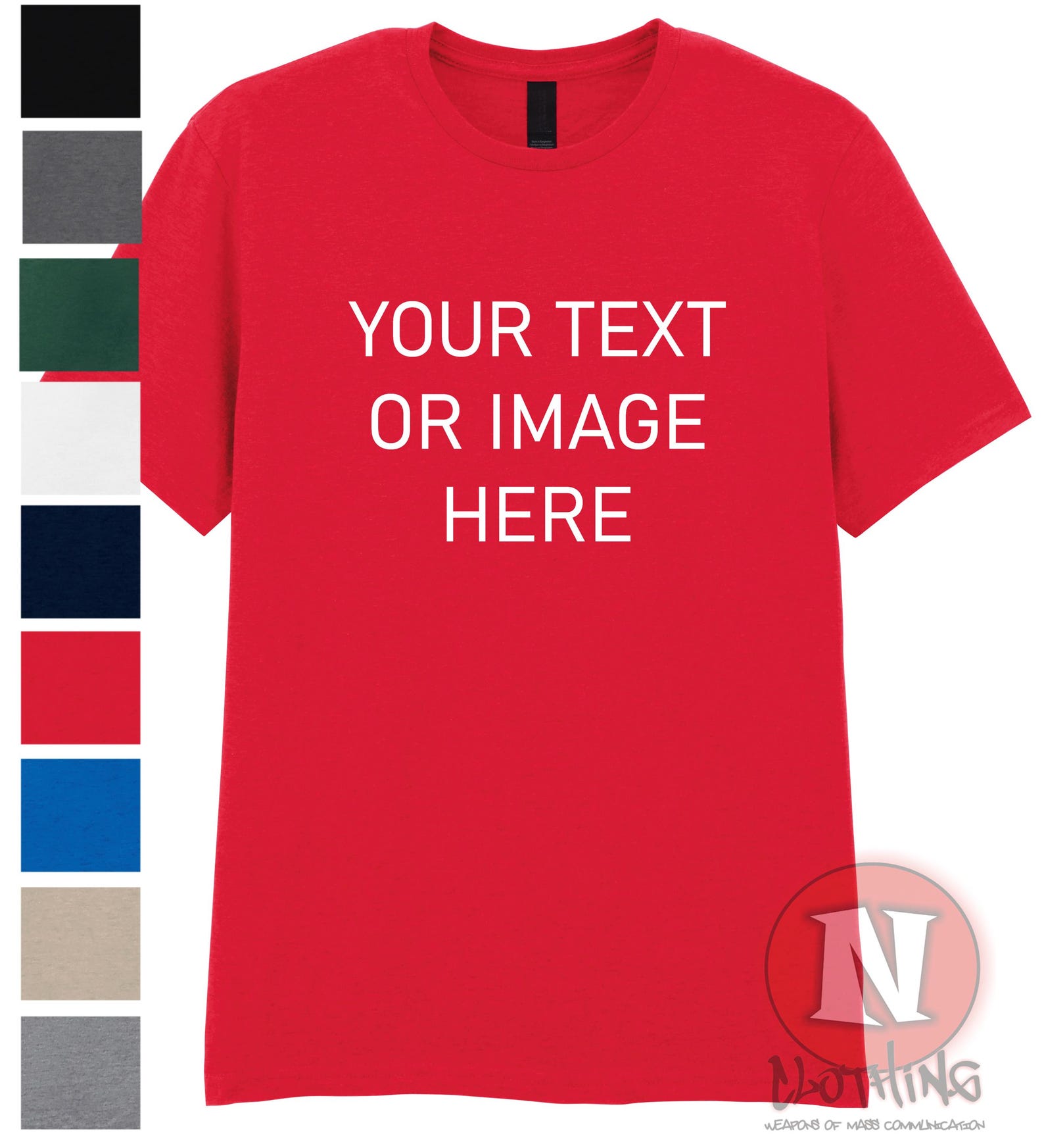 Custom Printed Cotton T-Shirt: Personalized Text or Design XL