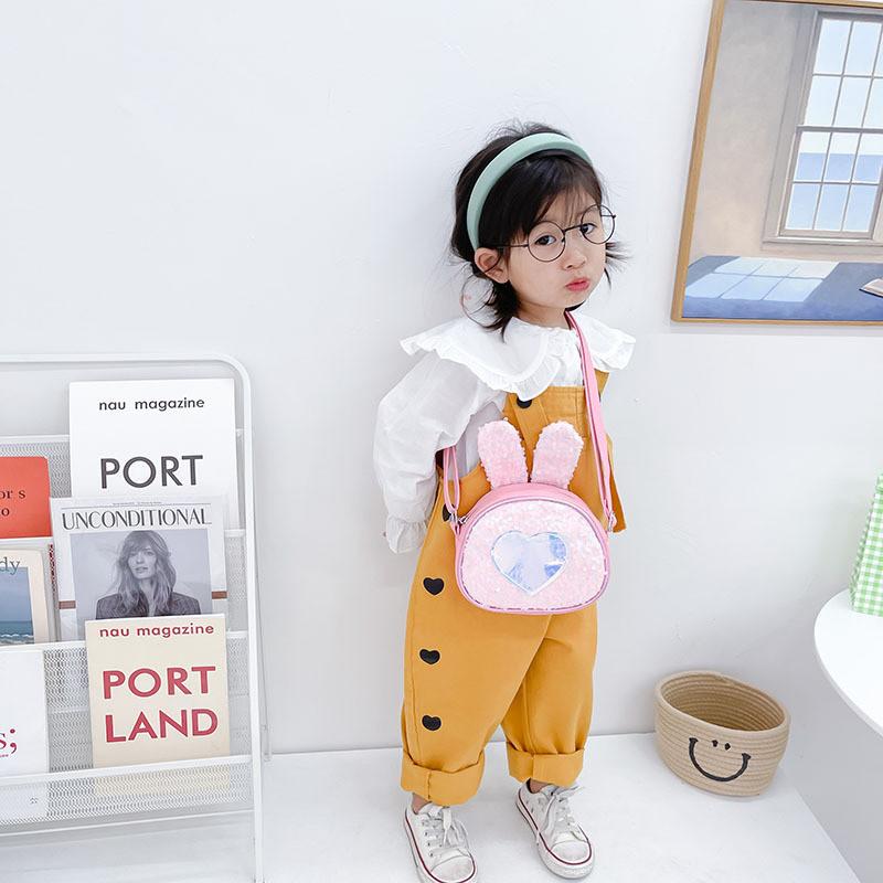 Adorable Korean Style Children's Cute Rabbit Sequin Shoulder Bag For Girls