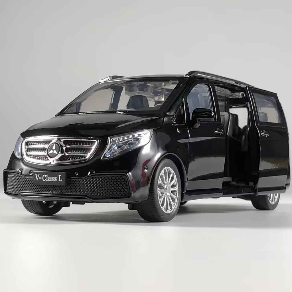 1/24 Benz V260L MPV Alloy Metal Diecast Model Car Home Trendy Ornaments and Computer Desktop Decoration High Simulation Vehicles