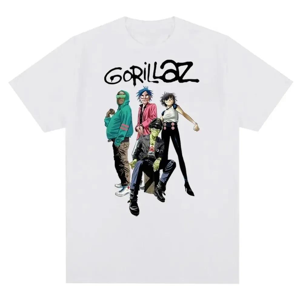 Music Band Gorillazs Punk Rock Print T Shirt 90s Casual Fashion Short Sleeve  T Shirt Unisex