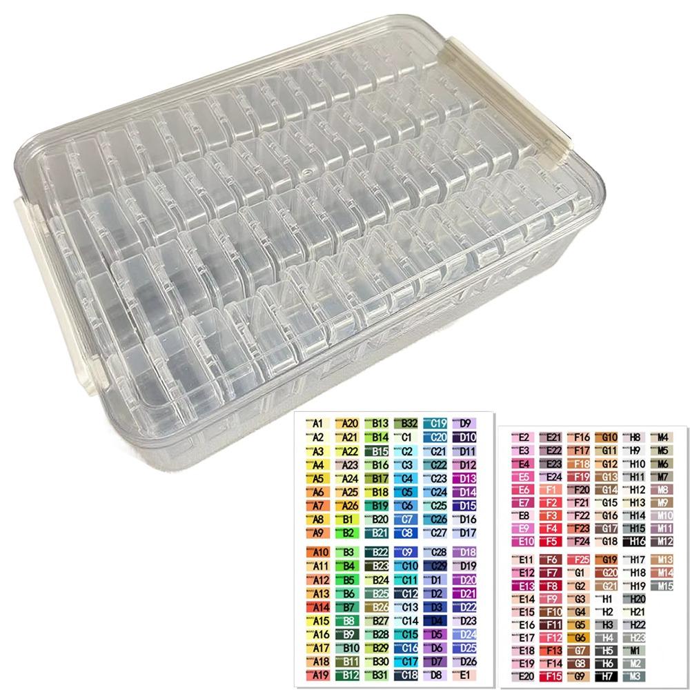 Large Capacity Fuse Beads Organizer 60 Small Boxes with Cover Bean Storage Box Transparent Square Design Jewelry Container
