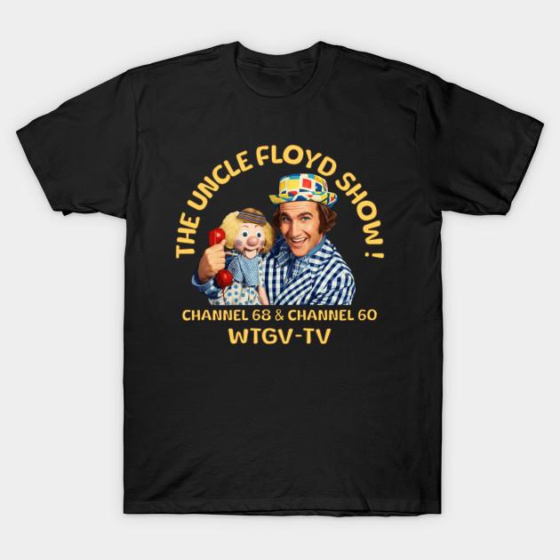 

Men Black Print T-shirt Uncle Floyd Show No-Cut Transfer Paper Print Cotton Tshirt 2XL