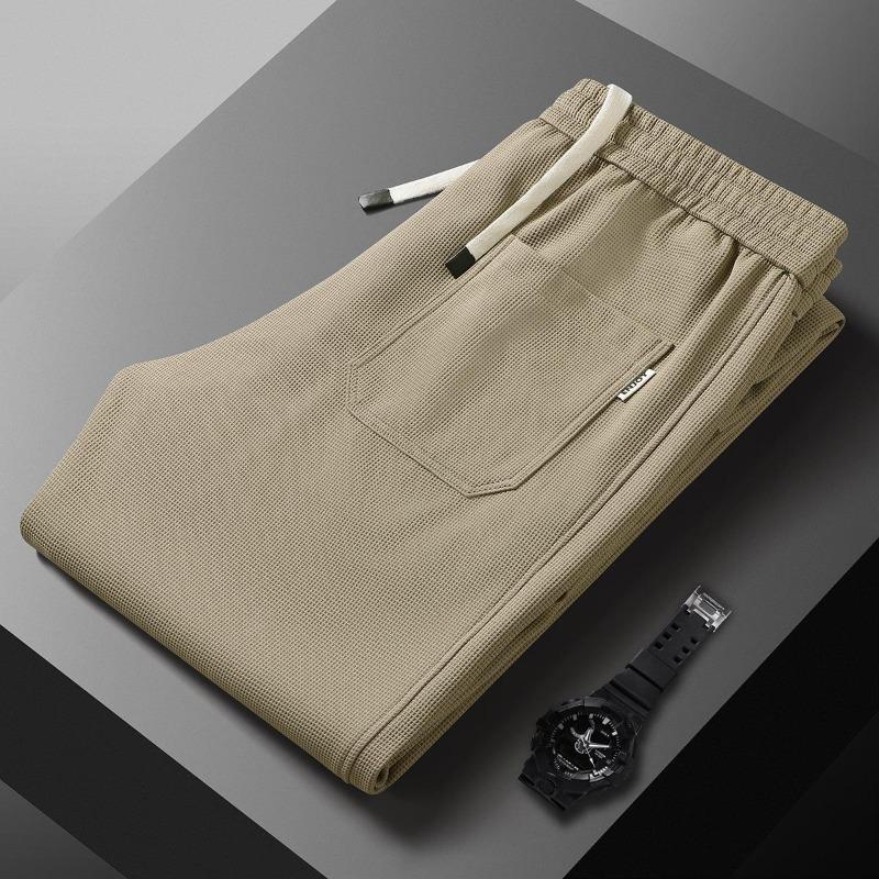 Herren Waffel-Sweathose - Herbst/Winter Locker sitzende Fleecehose, Weitbeinig, Geradschnitt, Hochwertige, trendige Freizeit-Sportbekleidung.