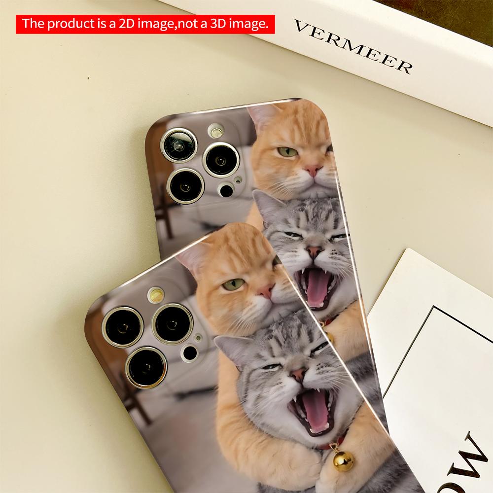Golden Cat Hug & Yawn Moment All Inclusive Film Hard Phone Case, Compatible with iPhone 18 Pro Max 17 16 15 14 13 12 11