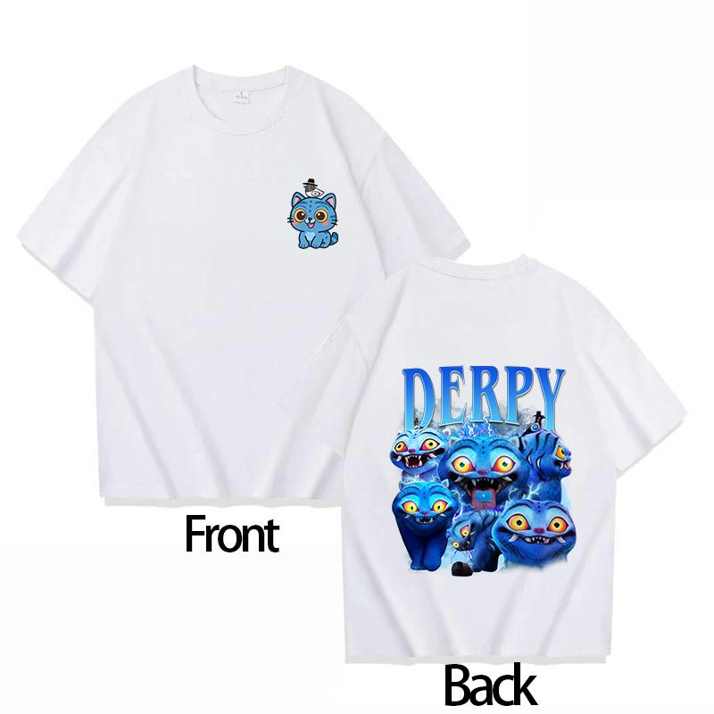 Round Neck Boys Girls T-shirt Cute KPOP Demon Hunter Tiger Derpy Parent-child Girls Short-sleeved Comfortable Adult Top