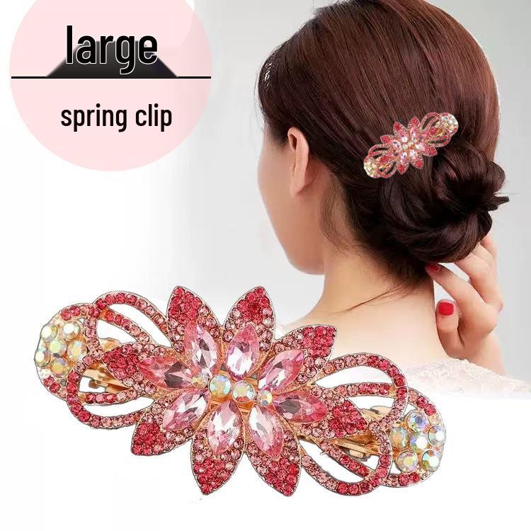 Pince à cheveux élégante fleur en strass: Accessoire de luxe de printemps pour femmes