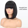 XINRAN Dámská móda Délka po ramena Čistě bílá paruka s Radians Syntetické vlákno Krátká rovná Bobová paruka s ofinou Cosplay