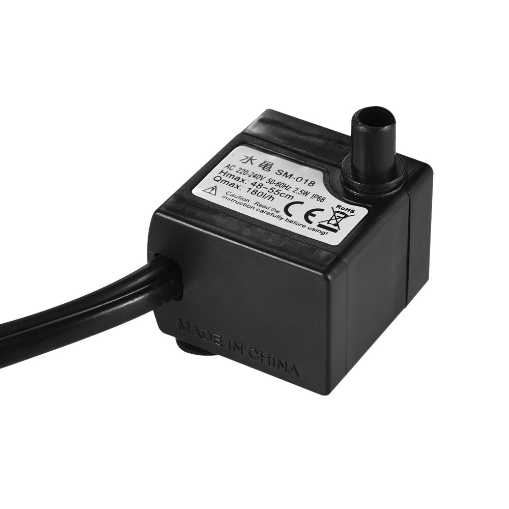 180L/H 2.5W Submersible Water Pump with 4 LED Light Ultra Quiet for Pond Aquarium Fish Tank Tableto
