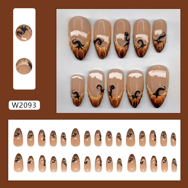 Трехмерный забавный призрак Французская Европейская и Американская атмосфера Хэллоуина Съемный маникюр 30 штук накладные ногти