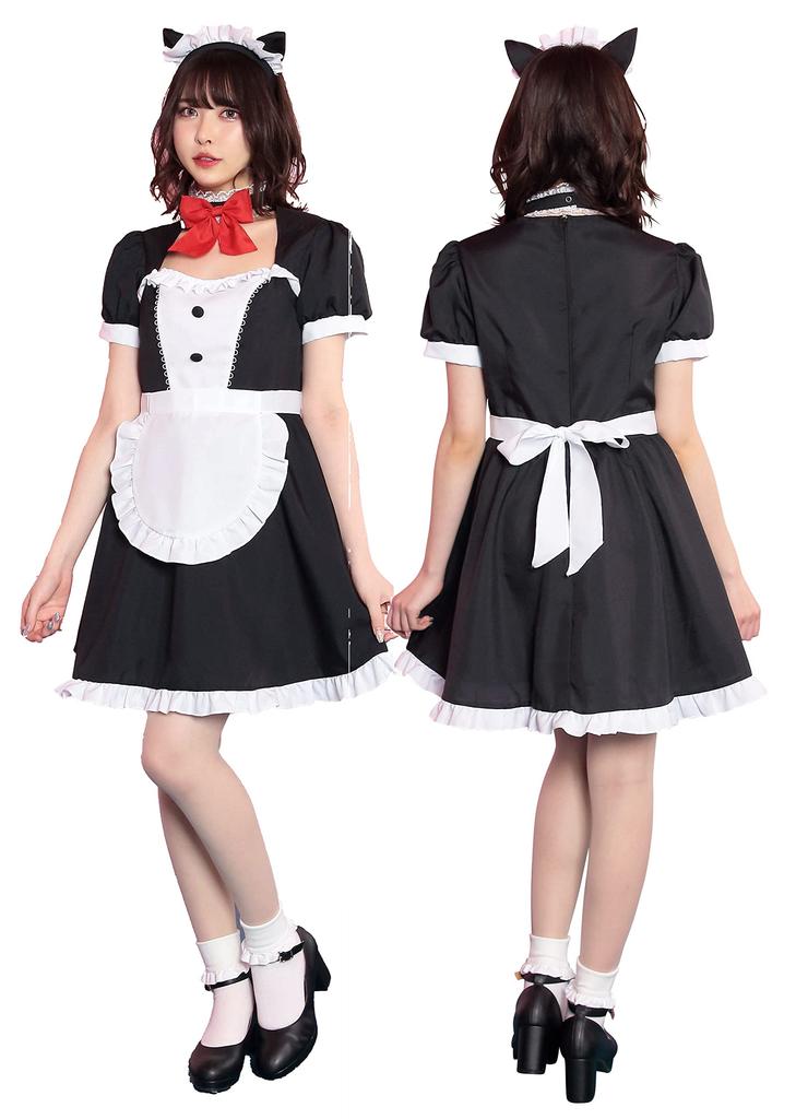 Clearstone Tokimeki Graffiti Cosplay Halloween Cat Ear Maid Black Women's