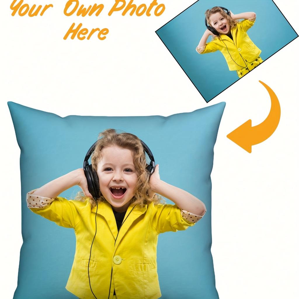 Customized photo decoration pillowcase, 18x18 inches single-sided printing, double-sided printing for personalized gifts such as