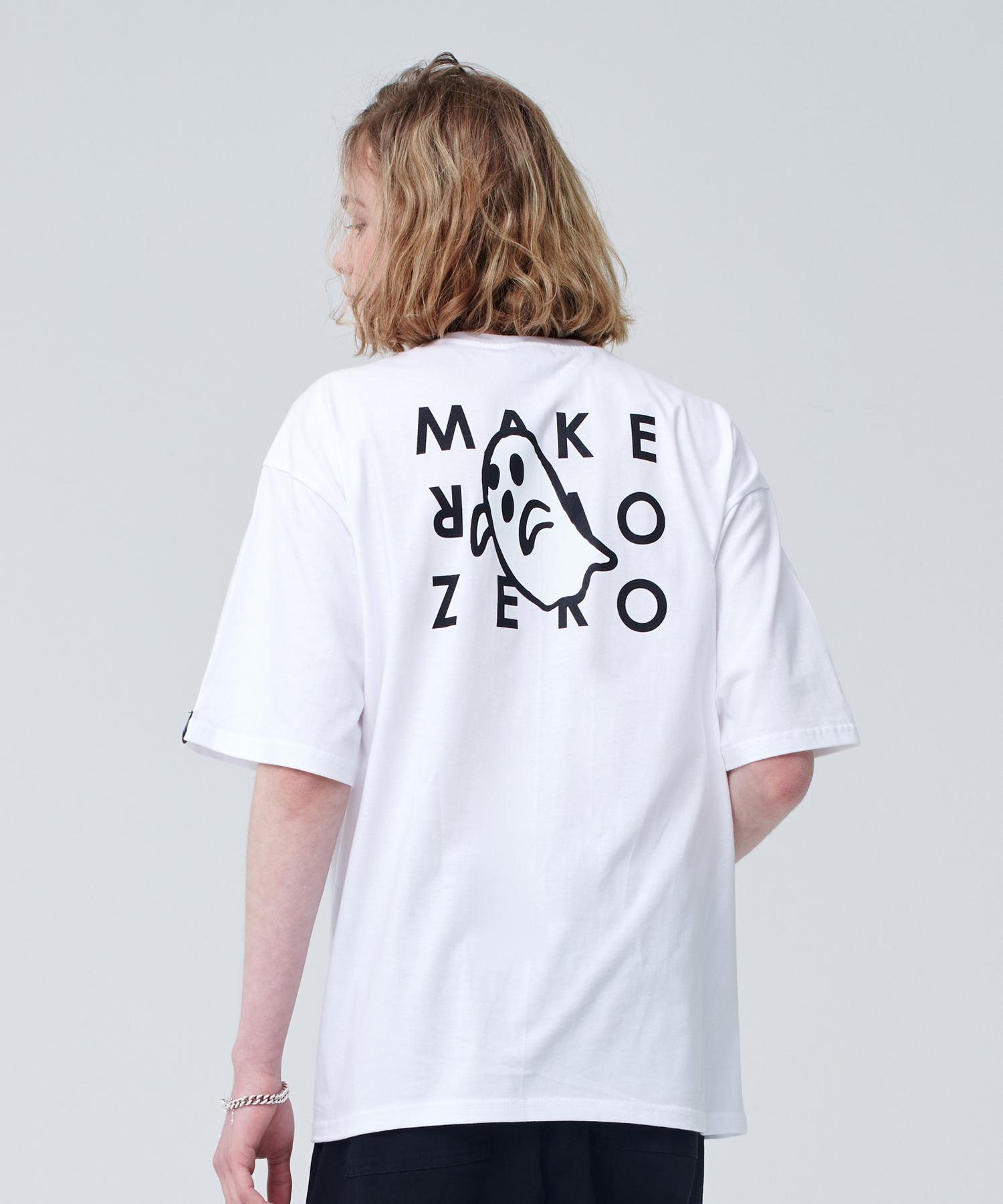 Moz Moz White Logo Ghost Oversized T-Shirt_White 1