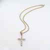 Full Diamond Cross Pendant Personalized Light Luxury Accessories Jewelry Environmental Friendly Alloy Retro Cross Fried Dough Twists Necklace