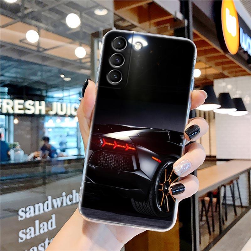 Transparente Silikonhülle für Männer und Frauen mit Sportwagen für Samsung Galaxy S22 S21 S20 FE S 22 Ultra S10 E S9 Plus 5G Telefonabdeckung Coque