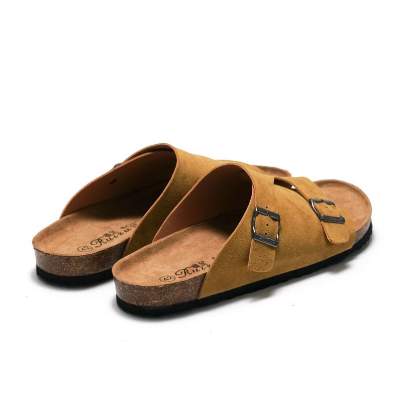 Modemarke Unisex Korkschuhe Frau/Mann Nubuk Clogs Sandalen Sommer Strand Hausschuhe Zuhause Freizeit Pantoletten Damen Gürtelschnalle Sandalen 2025
