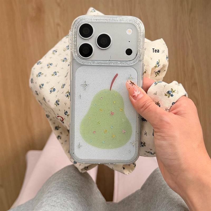 

Green Pear Fine Glitter Gold Stars iPhone 17/16 Pro Max/15 Pro Case - High-End Feel 17