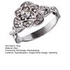 Women Rose Ring Cubic Zirconia Rose Ring Hypoallergenic Alloy Sparkling Flower Ring Jewelry