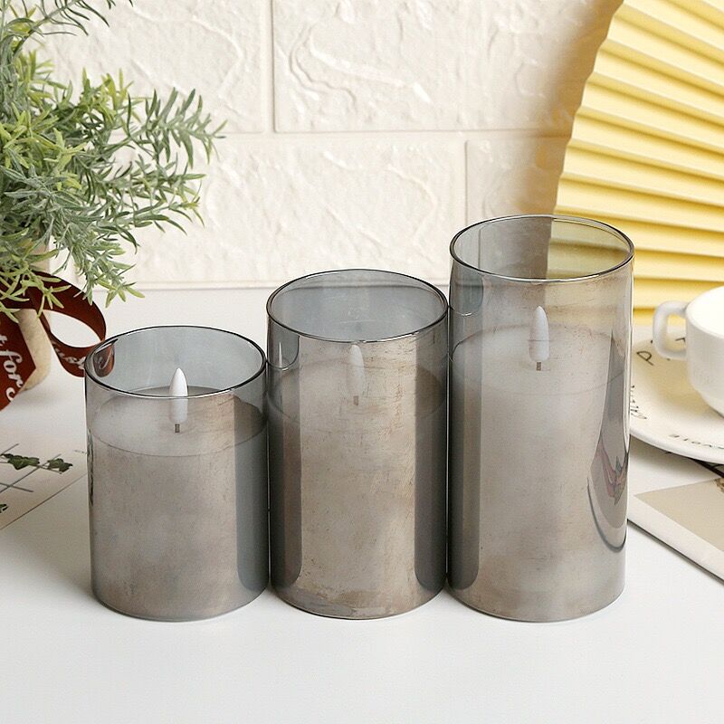 USB Rechargeable Led Pillar Candle Set Flameless Remote Controlled w/Timer LED Flickering 3D Wick Paraffin Wax Table Decorative