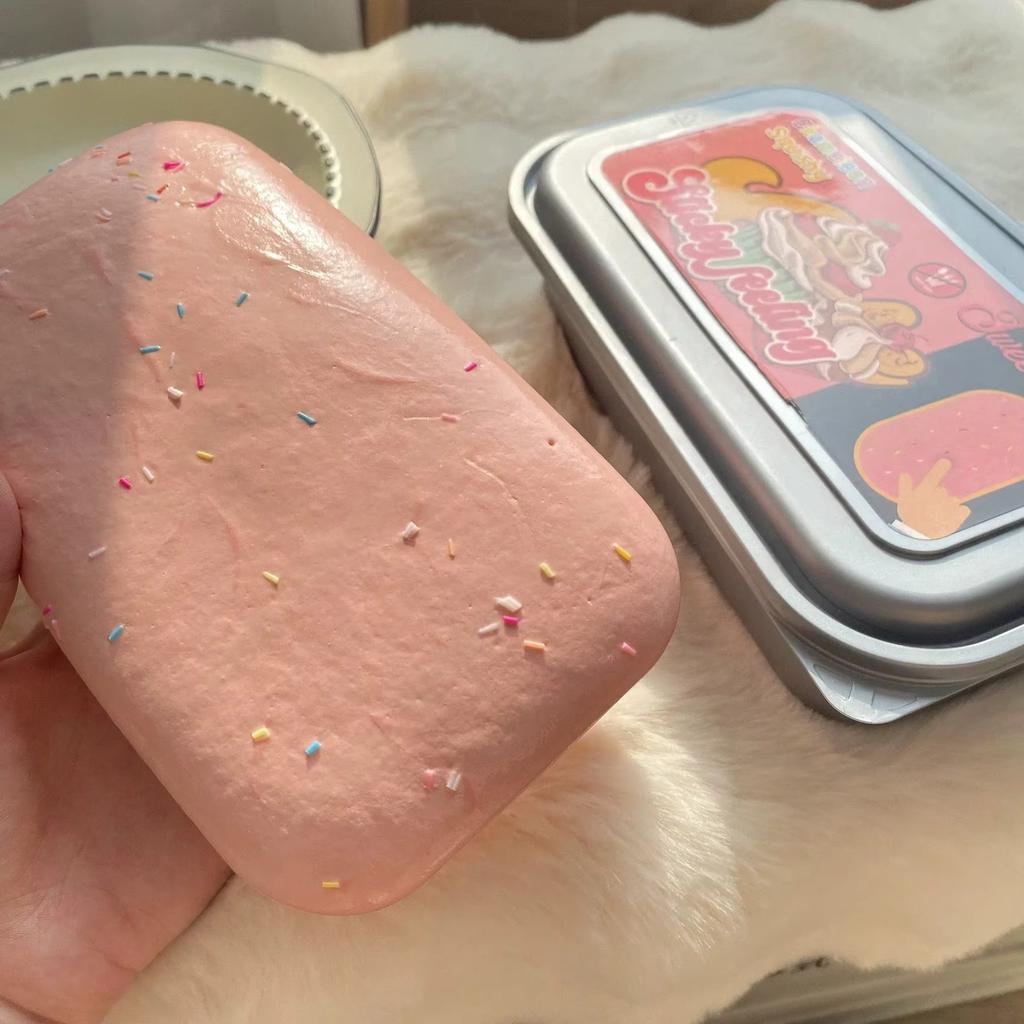Scatola Appiccicosa Torta Squishy Giocattolo a Lenta Risalita Burro Gelato Giocattolo da Spremere Forma di Cibo Giocattolo Antistress Fidget