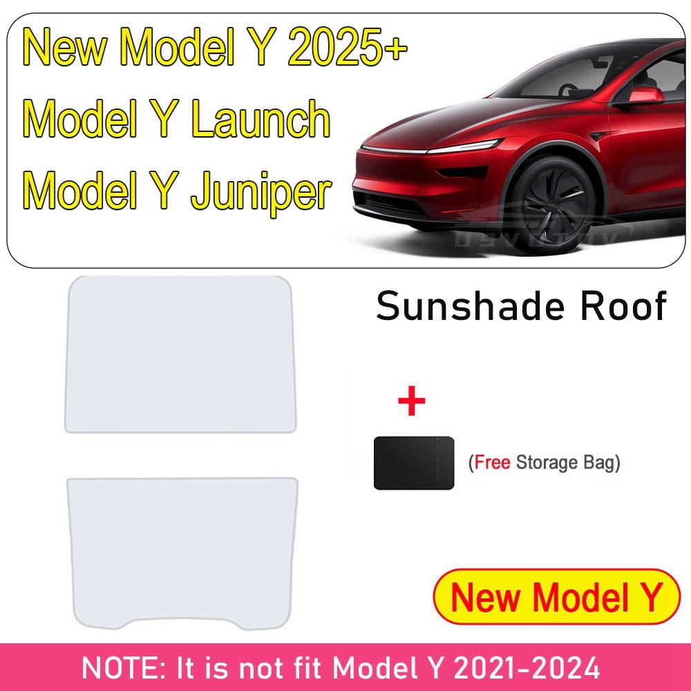 Sunshade Sunroof For Tesla Model Y Juniper Model 3 2025 2025 Upgrade Ice Cloth Buckle Sun Shades Glass Roof Front Rear Skylight