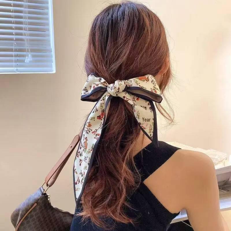 Classic French Silk Scarf: Retro Headband & Hair Ribbon for Women