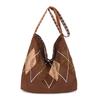 Splicing large-capacity casual 2025 retro winter new simple texture tote shoulder armpit bag