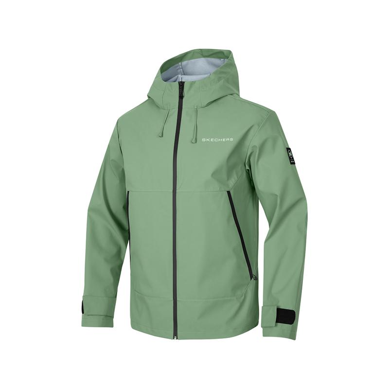 Skechers Logo Windproof Water-Resistant Jacket Men Jacket Brown Green P424M117-0018 XL