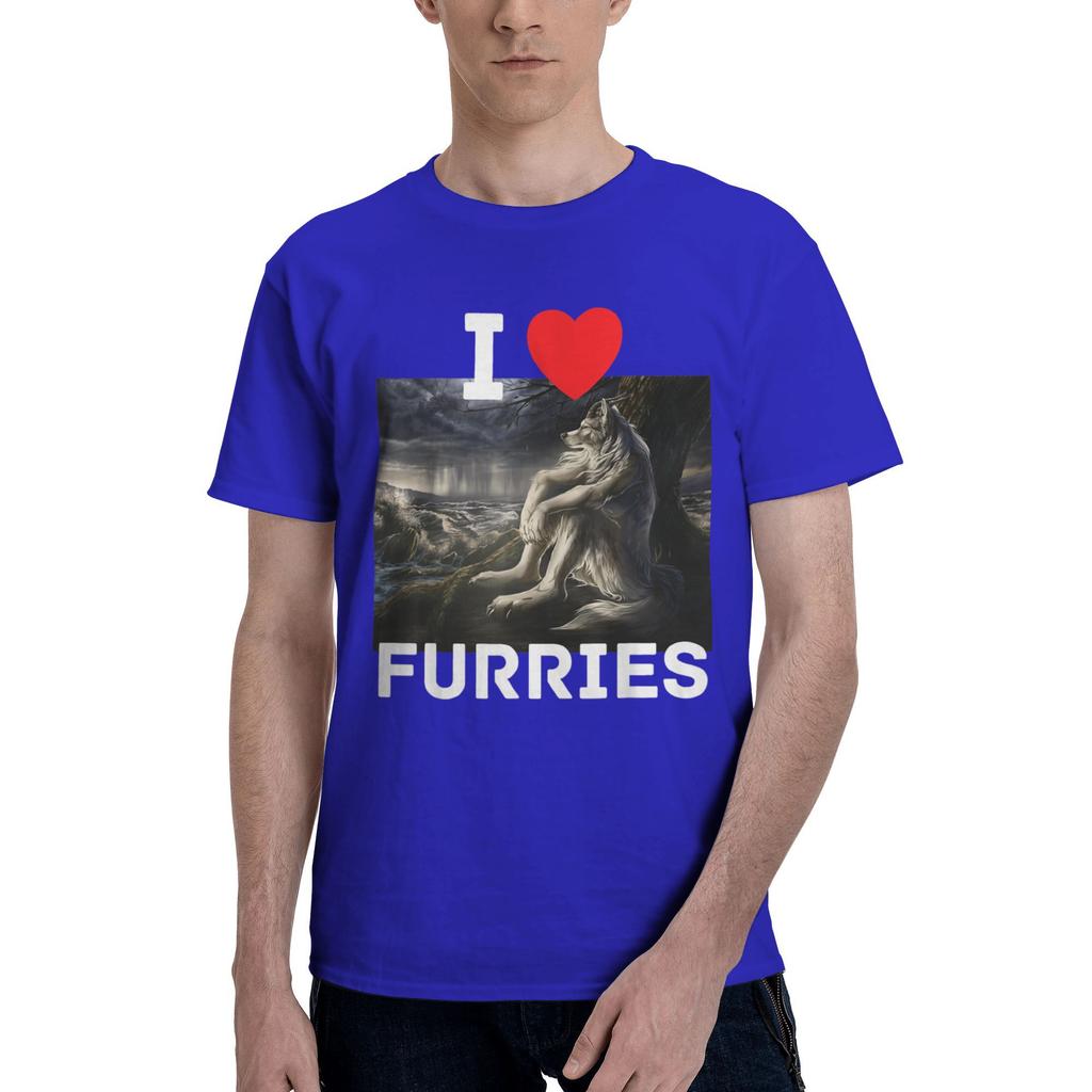 I Heart Furries Funny Cringe Furry Alpha Werewolf Wolf Meme T Shirt For Men Summer T-Shirts Comfortable Tee Shirt Big Size Tops