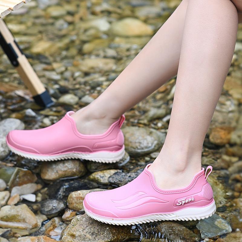 Low-top Non-slip Waterproof Shoes Fashion Overshoes Kitchen Chef Rain Shoes Men's Rubber Shoes Rain Boots Couple Four Seasons Work Short Tube