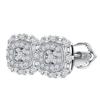 Einzigartige runde rechteckige Moissanite-Ohrringe 925 Silber Modeschmuck Ohrstecker für Frauen
