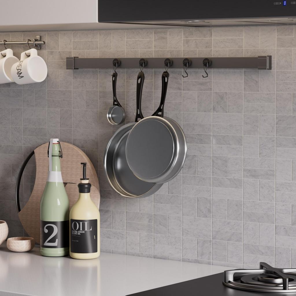 Homion of Magnetic hooks made of stainless with vertical load capacity of 30 horizontal load capacity of 10 entrance key for wall [Set 3] steel,