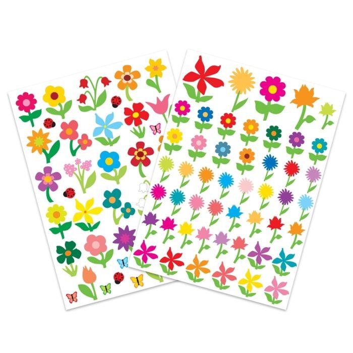 Flower Stickers - CTOP - 87 Pieces - Assorted Colors - For Children - Mixed